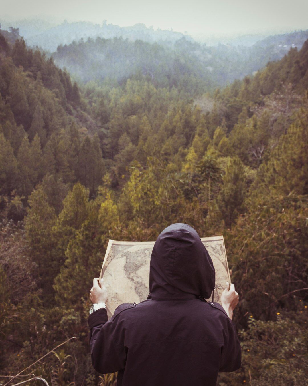 detective studying map
